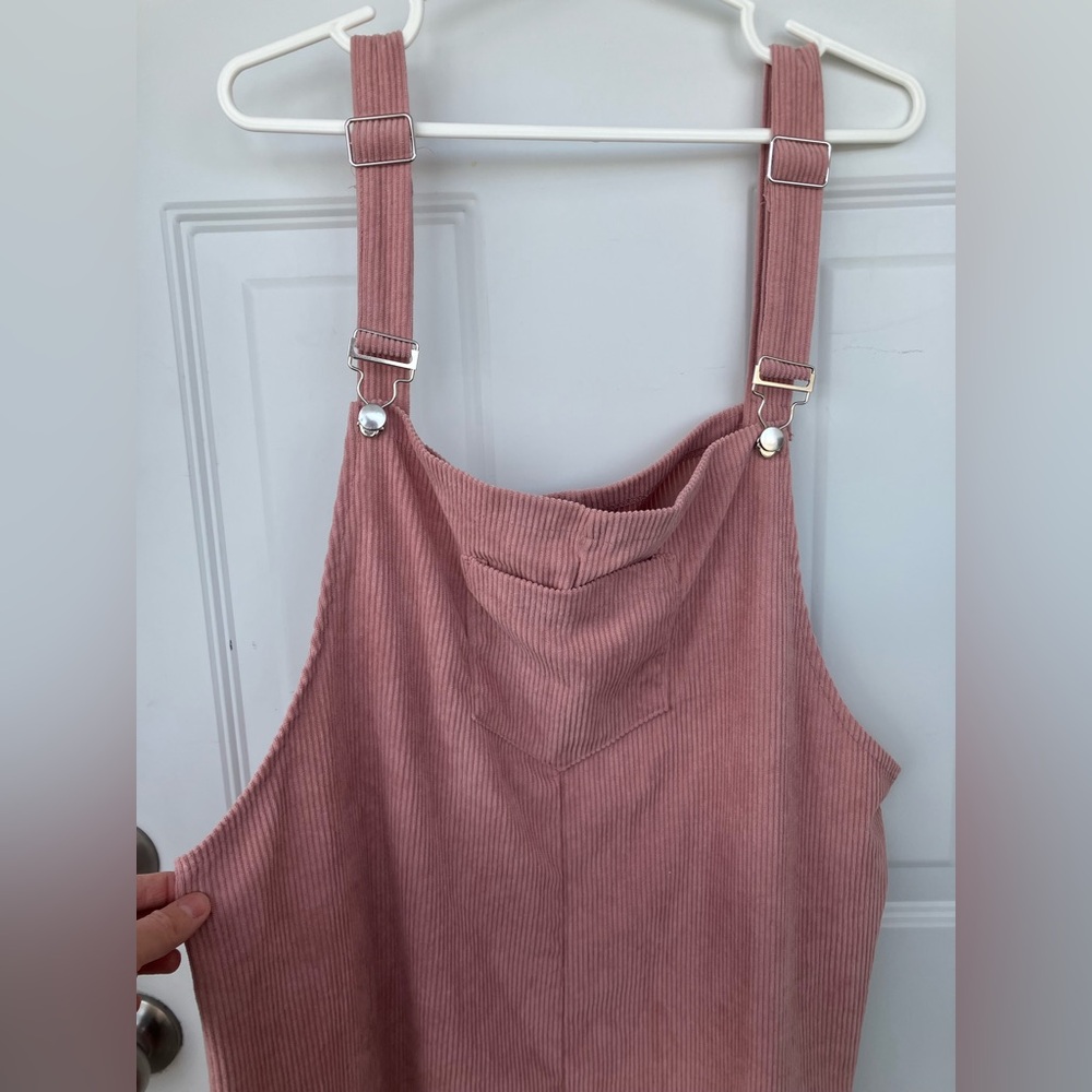 Pink corduroy dress skirt overalls 2X